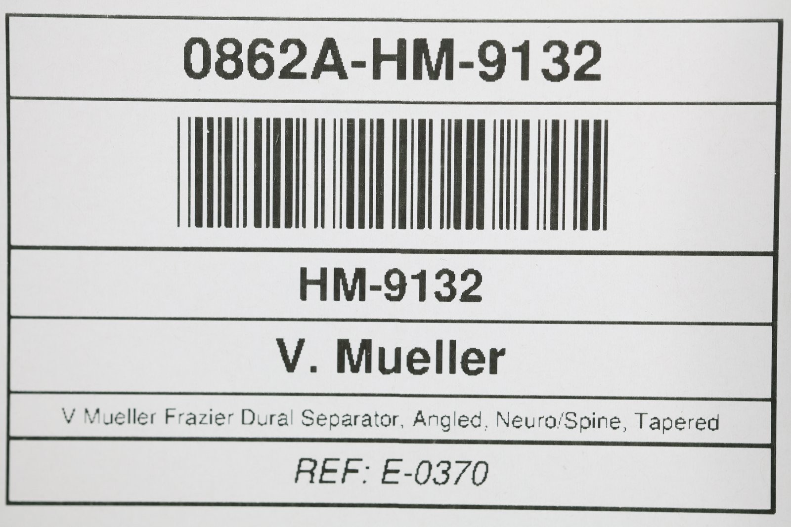 V Mueller Frazier Dural Separator, Angled, Neuro/Spine, Tapered Blade, 6-1/8in