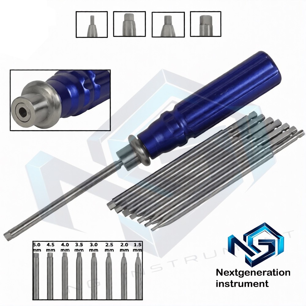Orthopedic Bone Screwdriver Set Quick Coupling Handle Surgical Instruments