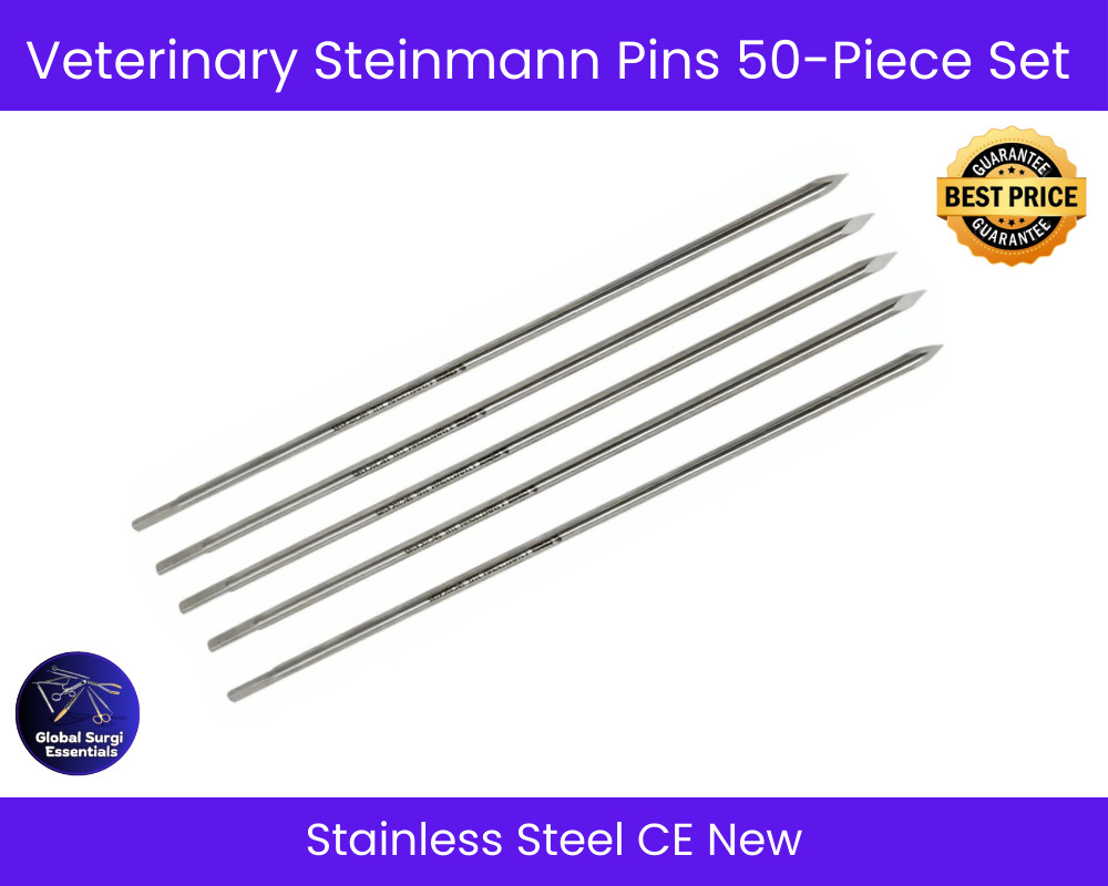 Veterinary Steinmann Pins 50-Piece Set Stainless Steel CE Certified New