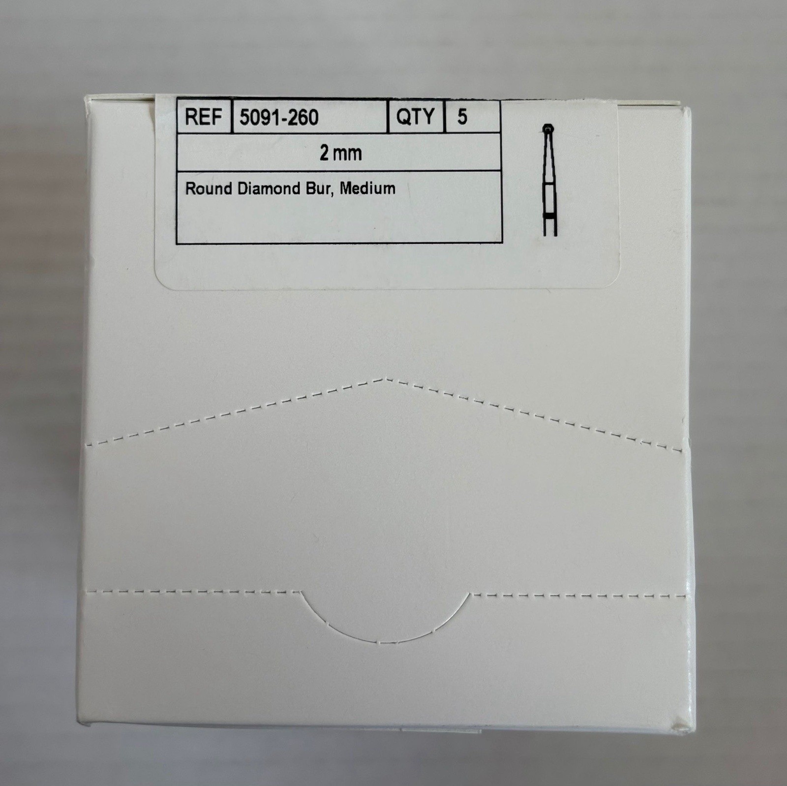 Conmed Linvatec 5091-260 2mm Surgical Round Diamond Bur Medium Pack Of 5