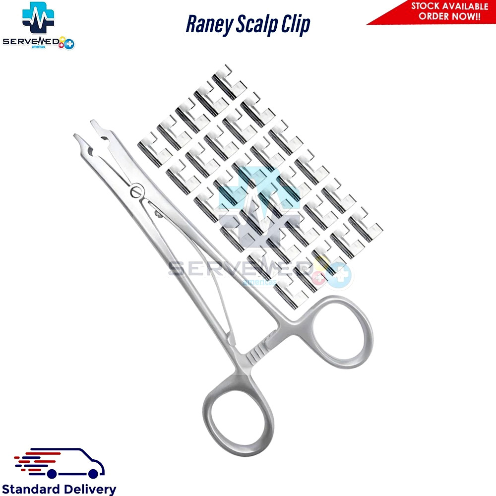 Raney Scalp Clip Applicator Plus 30 Pcs Clip Surgical Instruments Set Premium