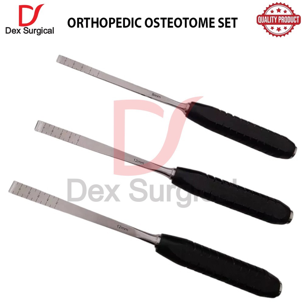 Set Of 3 Pcs Plastic Surgery Hospital Orthopedic Osteotome Straight