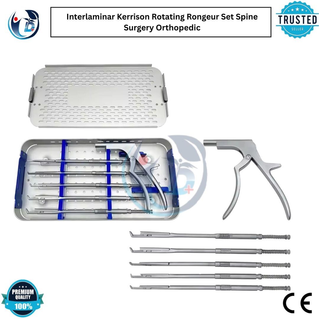 Interlaminar Kerrison Rotating Rongeur Set Spine Surgery Orthopedic Instruments