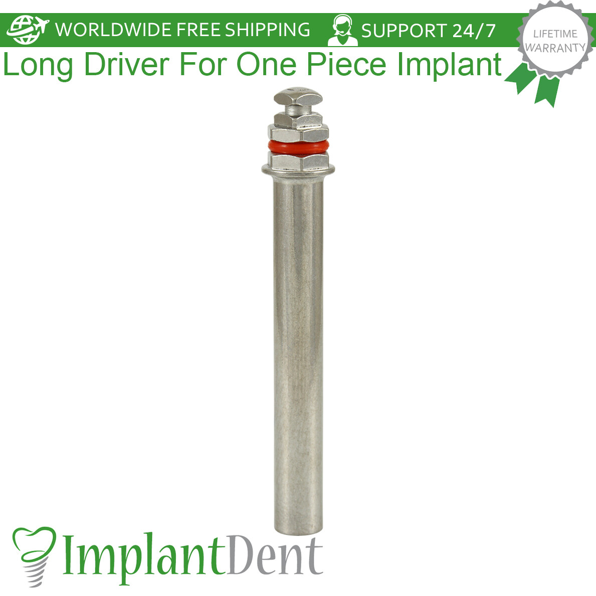 Dental Long Driver For One Piece Fixture 50mm Stainless Steel Dentistry Tool