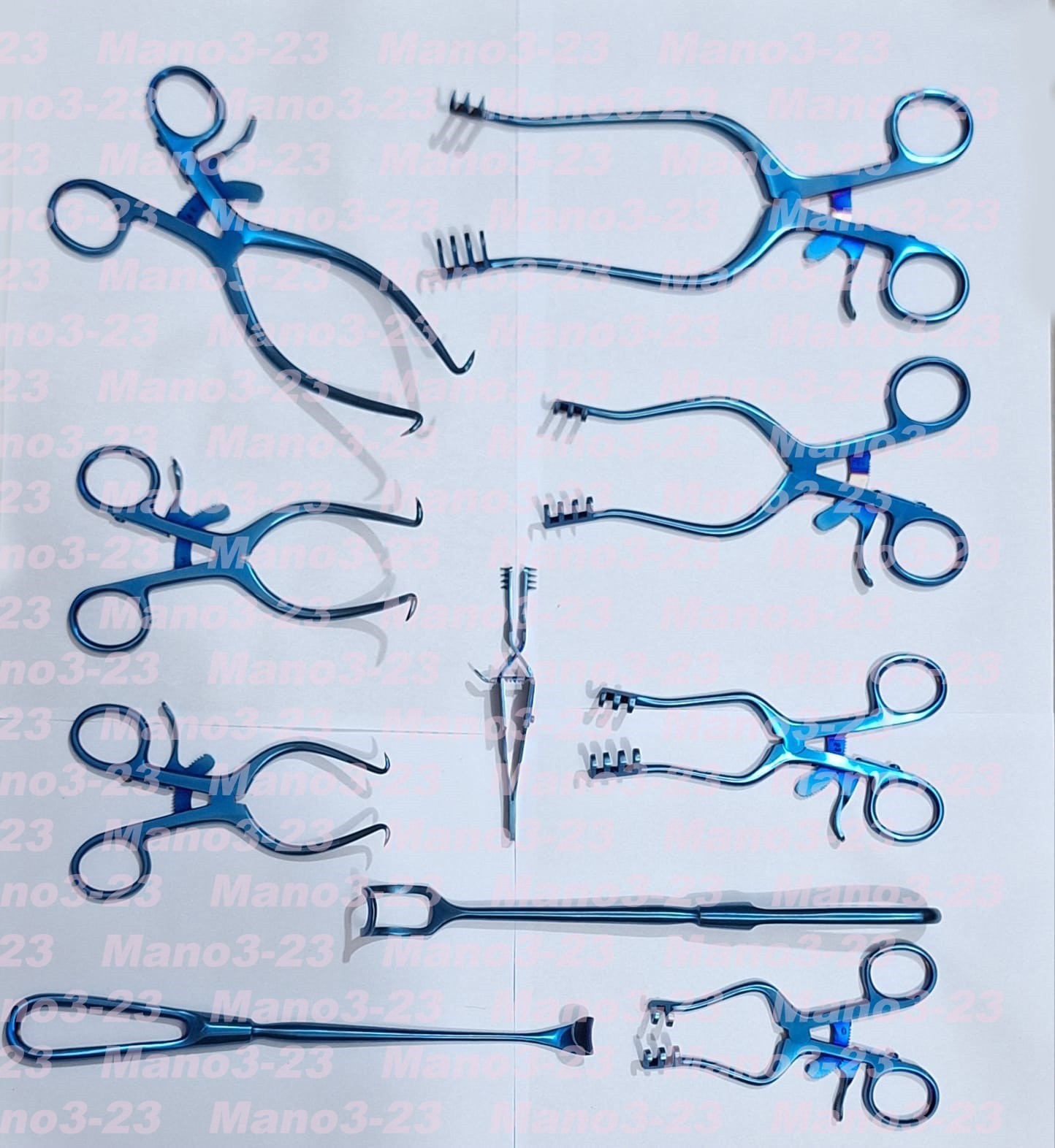 Surgical Veterinary Retractors Weitlaner Gelpi Instruments Blue Set of 10Pcs