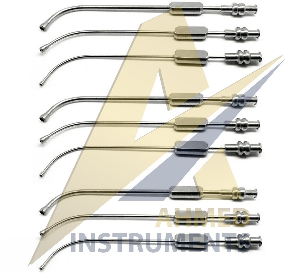 9 Pcs Dental Cannula Sinus Suction Tubes 2.5mm, 3mm & 4mm Surgical Instruments