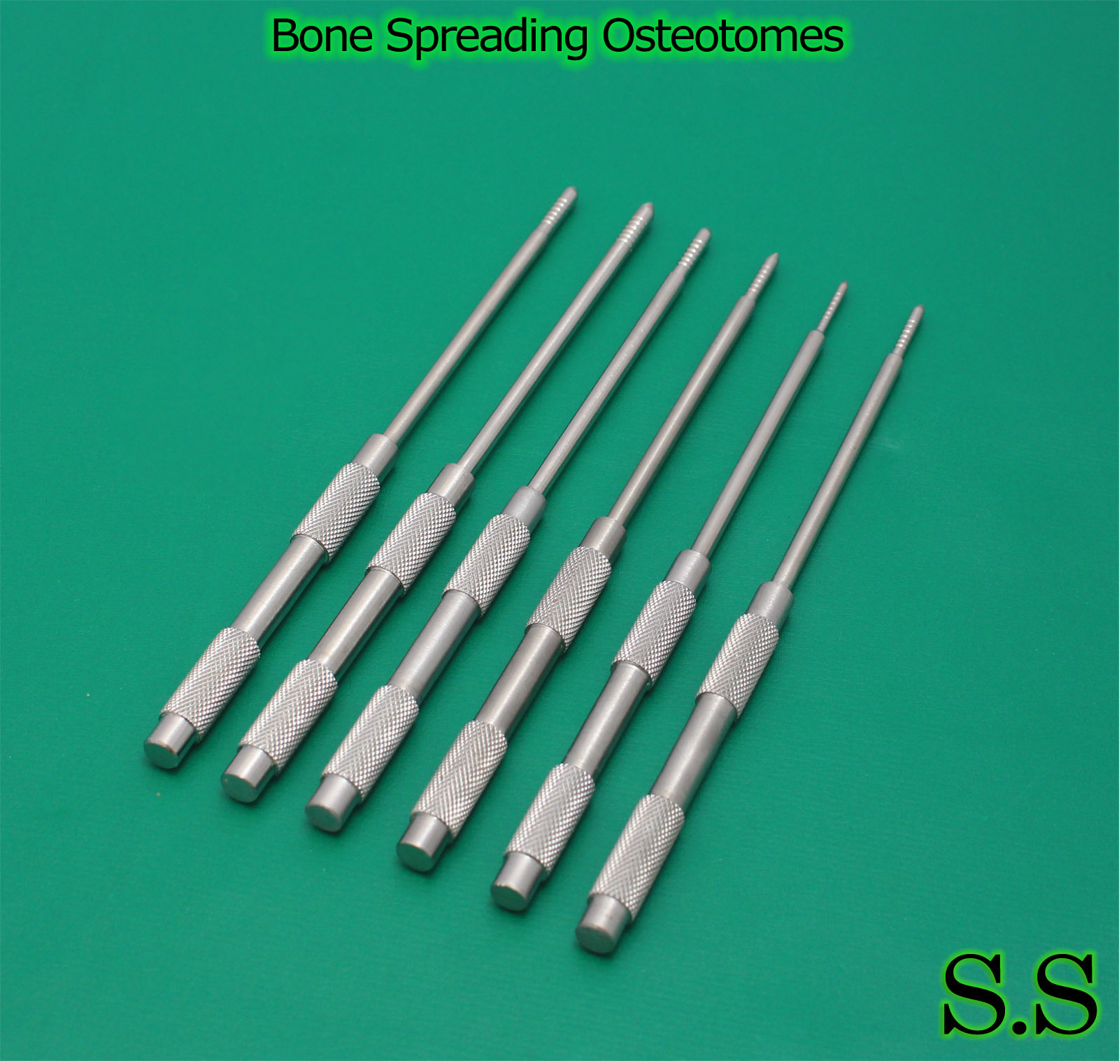 Set of 6 Bone Spreading Osteotomes W/Adjustable Stops