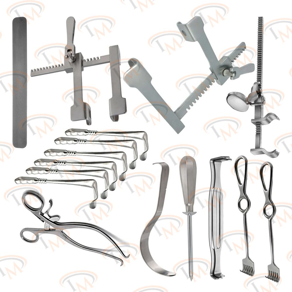 Retractor Instrument Set of 17pcs Basic Abdominal Major Surgery General Nasal