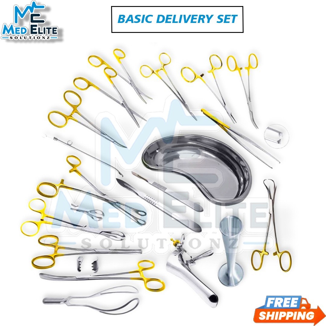 German-Grade Basic Delivery Set – 20 Pcs Gynecology Surgical Instrument