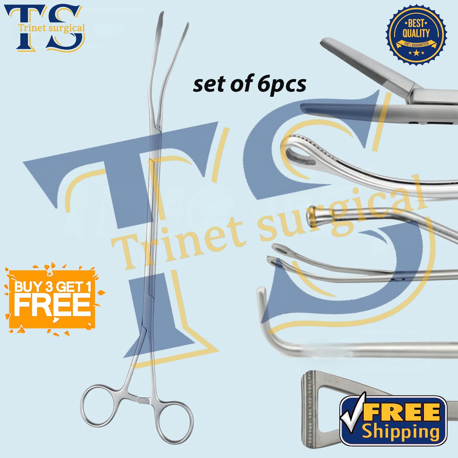 6 Pcs VATS Thorax Surgical Instrument Set – Thoracic Surgery Instruments