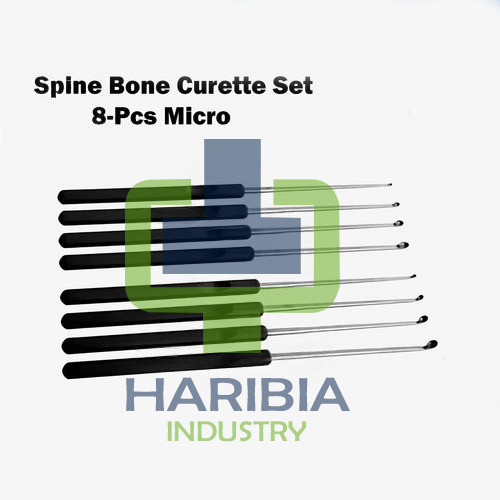 8-Pcs Micro Spine Bone Curette Set – Surgical Ortho Instruments Premium Quality