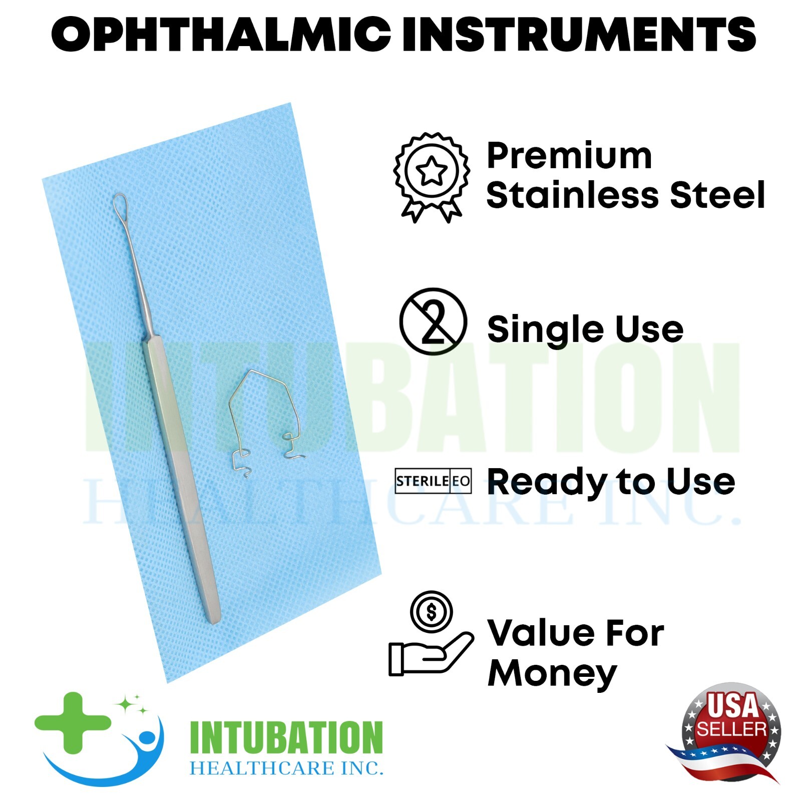 Single Use Barraquer Speculum & Wire Vectis Lens Loop Neonatal Examination Pack