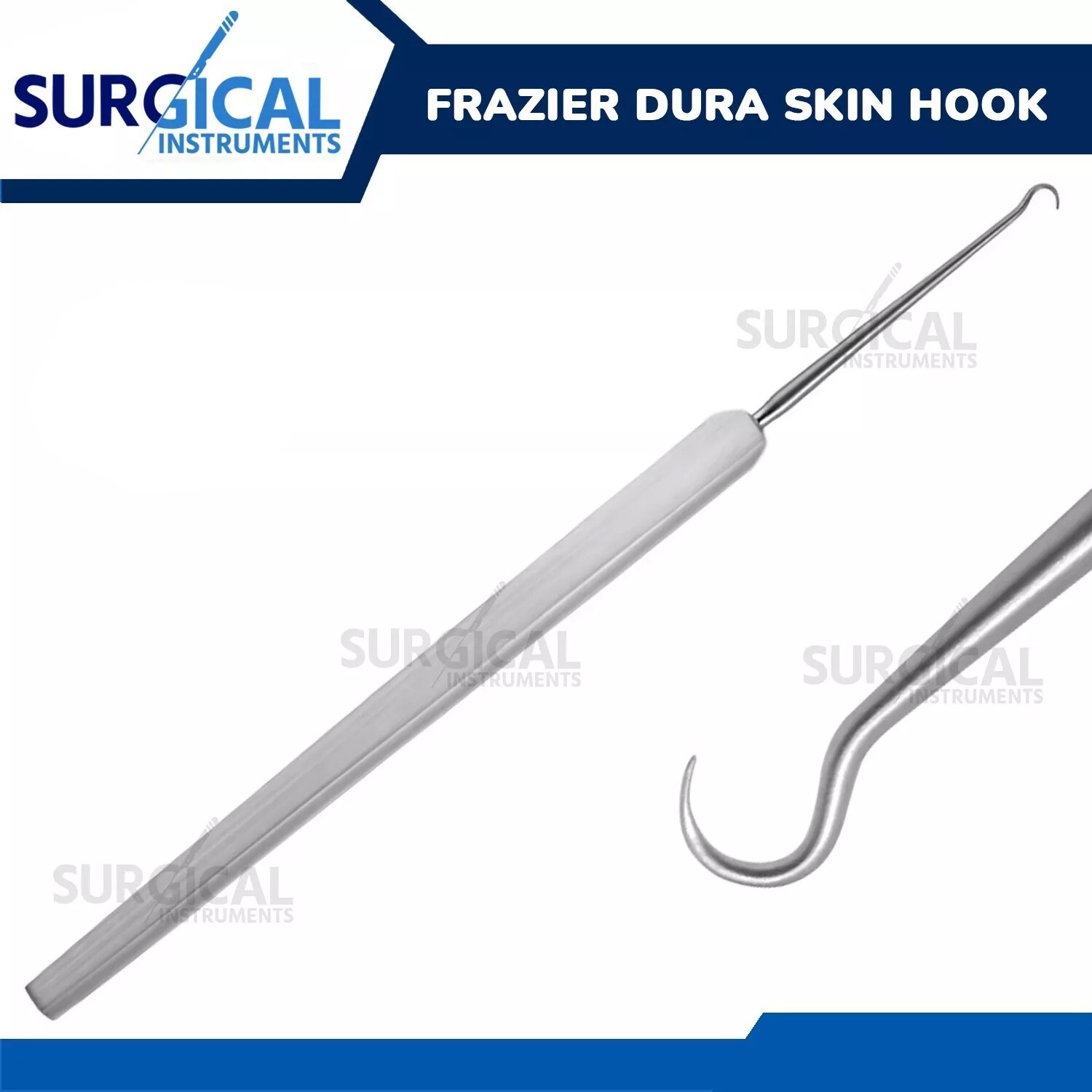 Frazier Dura Skin Hook Surgical Veterinary Instruments 5.00″ German Grade