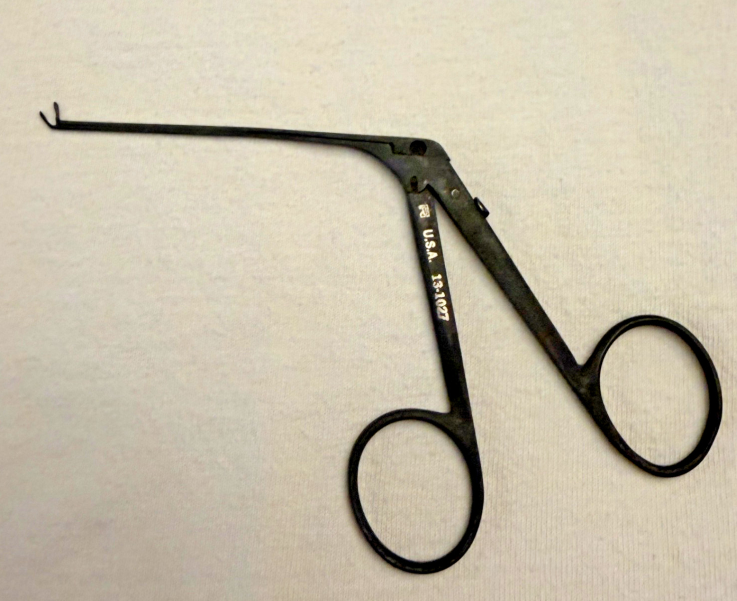 Richards 13-1027 Cupped Ebony Alligator ENT Forceps Up Angled