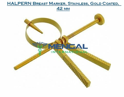 HALPERN Breast Marker 42mm, Stainless, Gold Coated, plastic surgery instruments