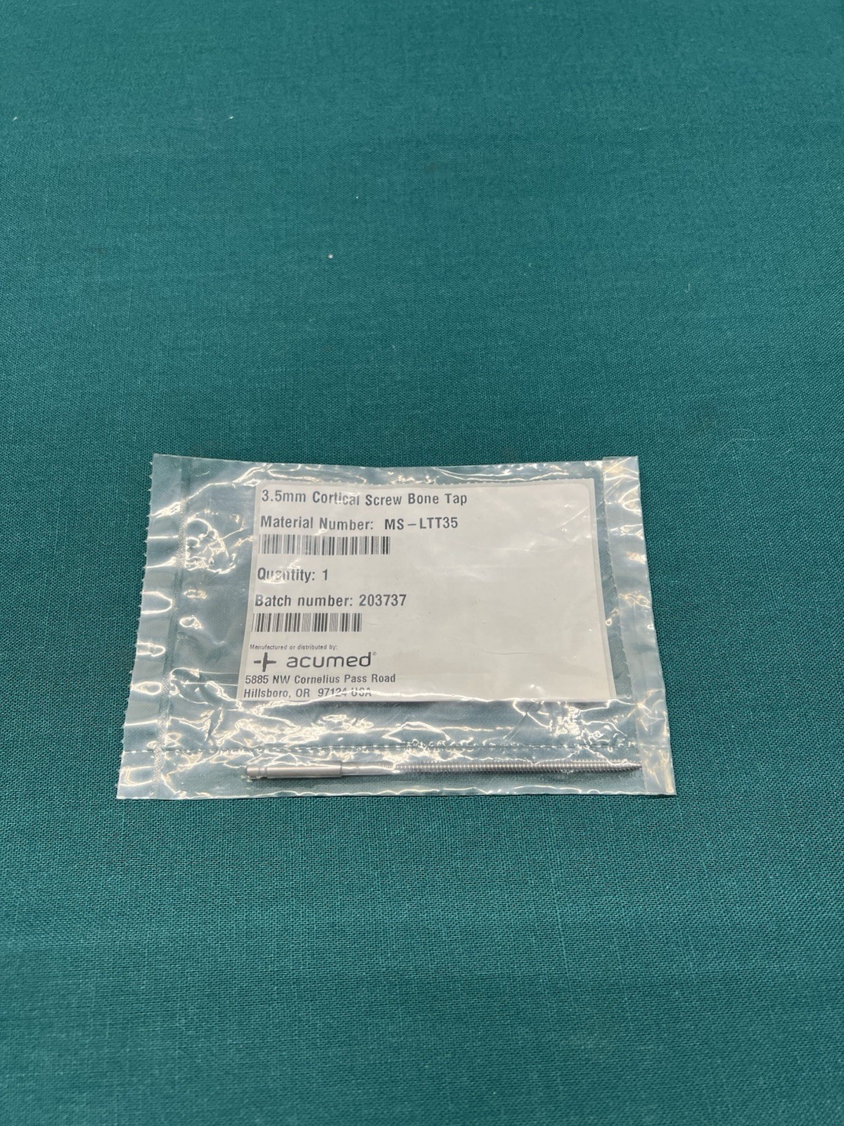 Acumed MS-LTT35 3.5mm Cortical Screw Bone Tap (MD1)