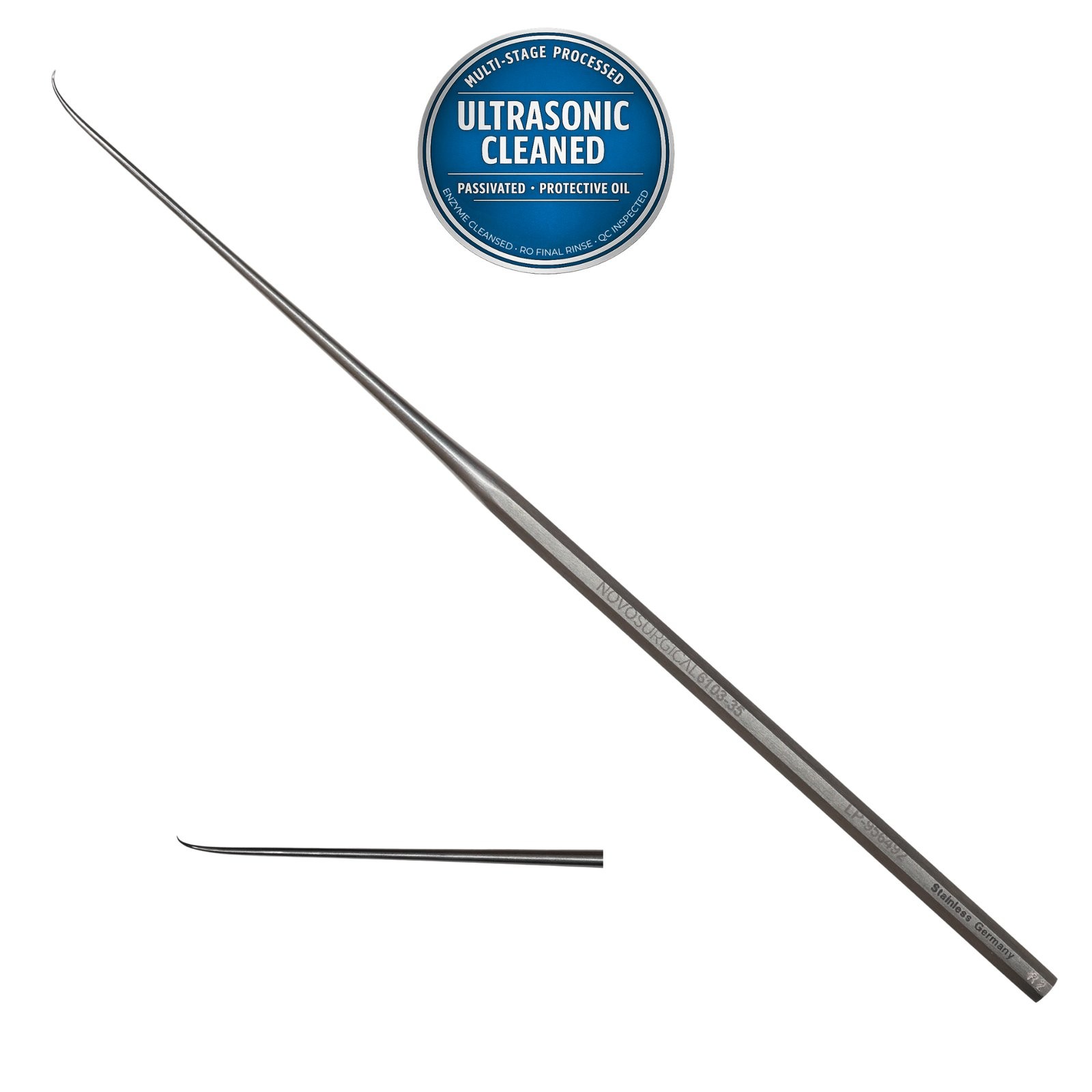 Novosurgical 6103-35 Hough Foot Plate Pick, Curved, Sharp, 5-7/8in