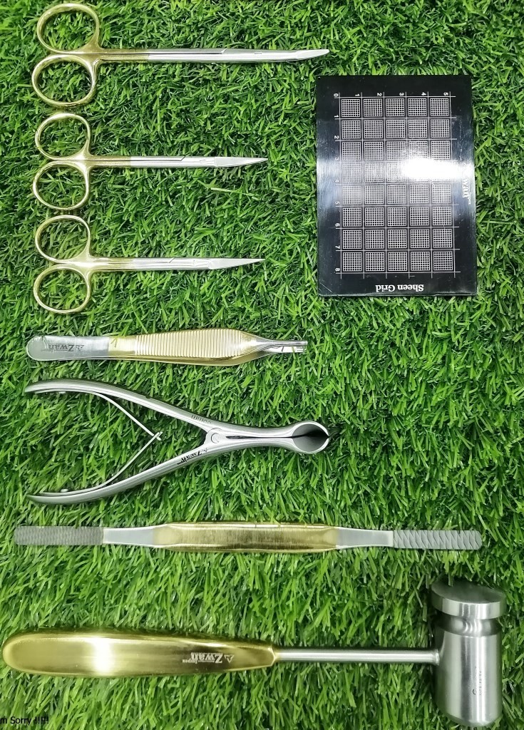 Advance Rhinoplasty Hump Correction ENT Bone Instruments Gold PVD Set of 11 pcs