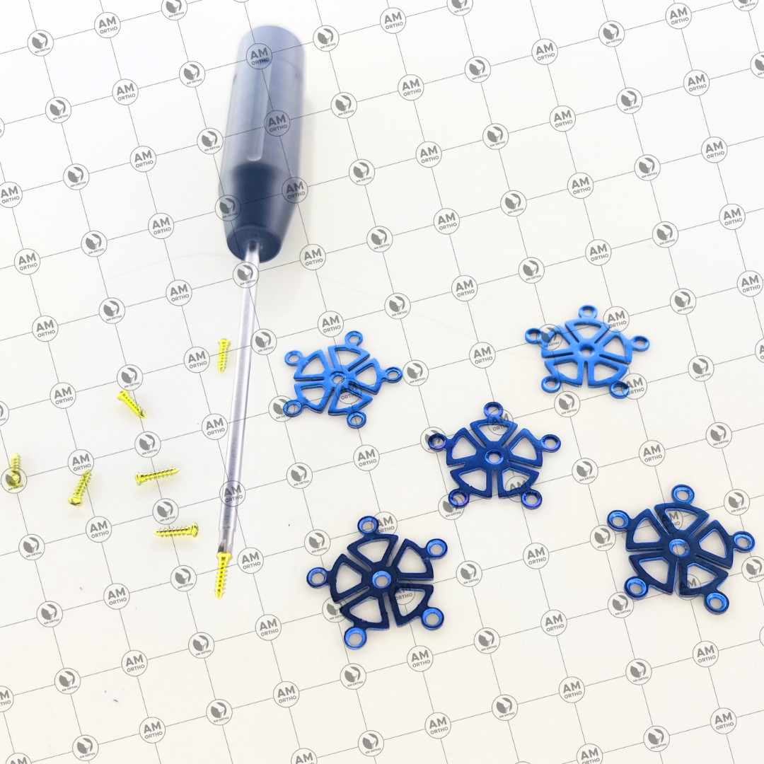 Craniomaxillofacial Mini Burr Hole Plates with Crosshead Screws 36 Pcs Set Ti