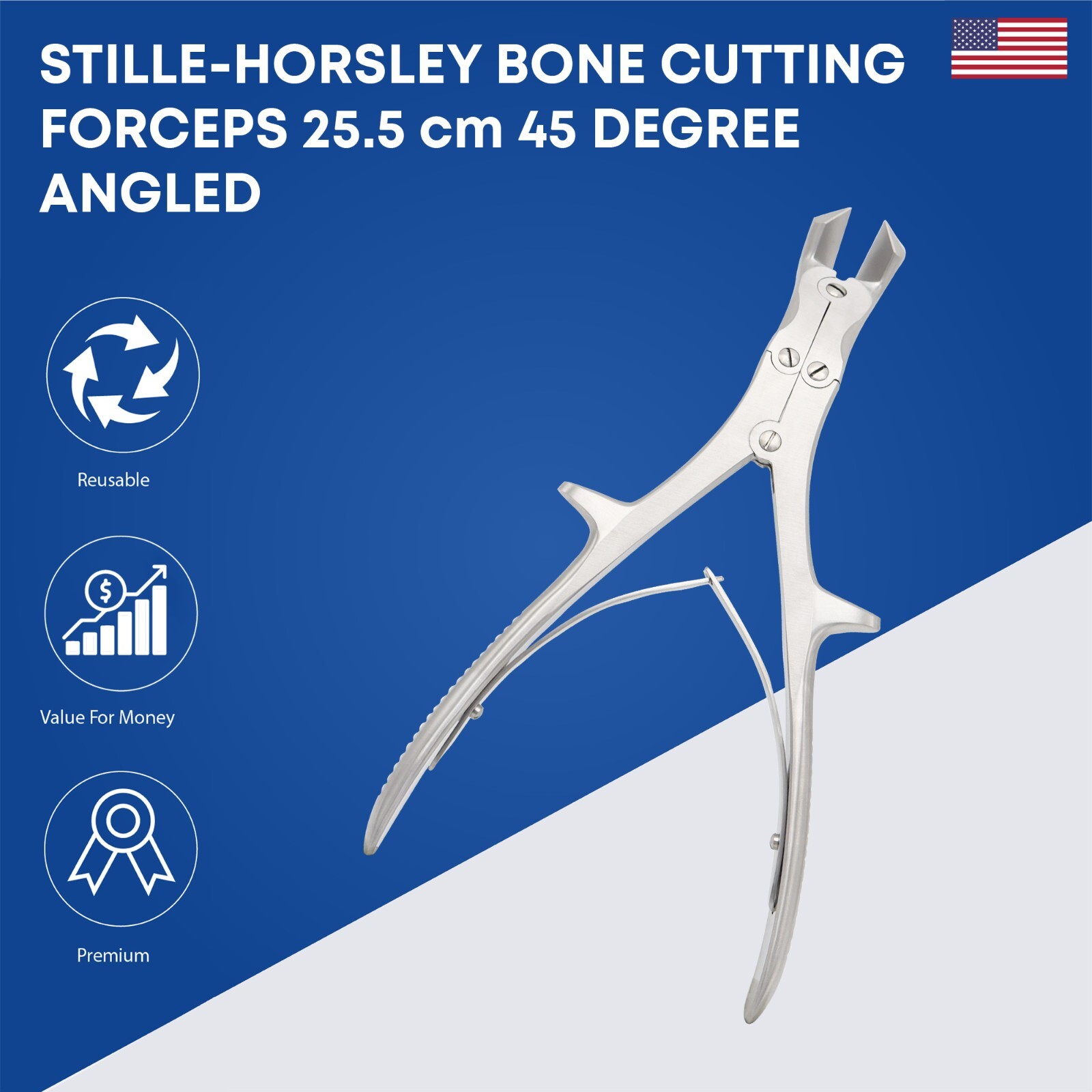 Stille Horsley Bone Cutting Forceps 25.5cm 45° Angled Orthopedic Instruments