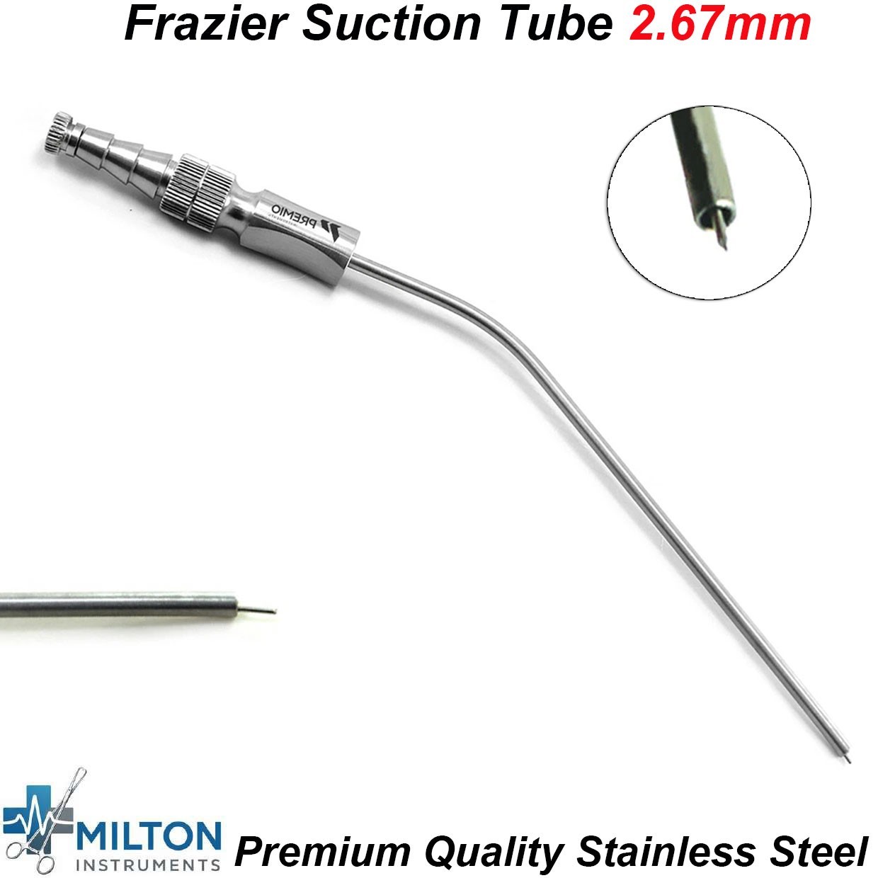 Frazier Suction Aspirator Surgical Surgery Tube 2.67mm ENT Diagnostic Instrument