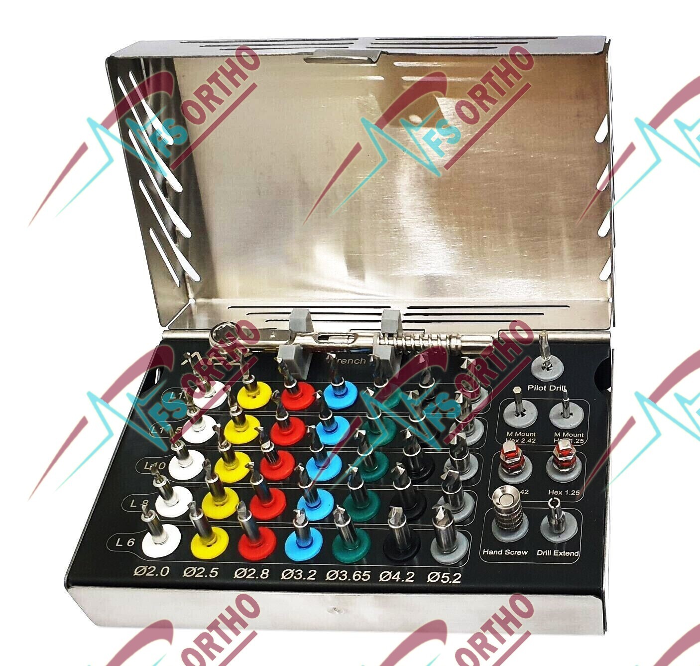 Dental Implant 35 Integral Stopper Drills with Drivers and Keys Complete Kit