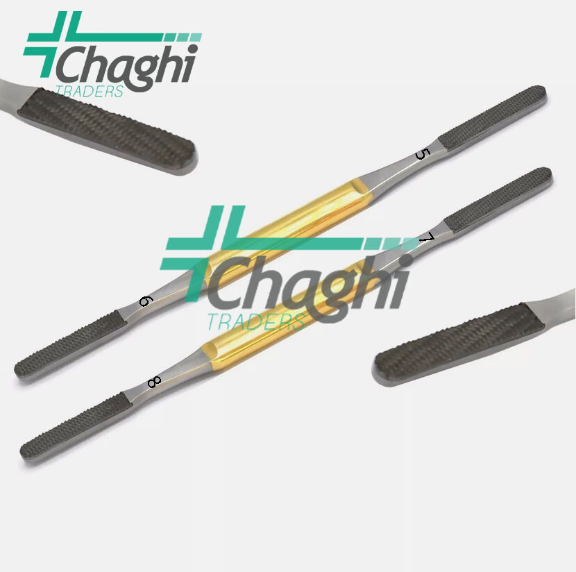 2 Pcs TC Fomon Double Ended Nasal Rasp Medium 20 cm, For Orthopedic Instruments