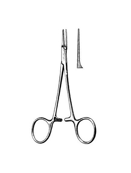 6 PACKER Mosquito Hemostatic Forceps, 5″, Curved, Flat Jaws, Premium