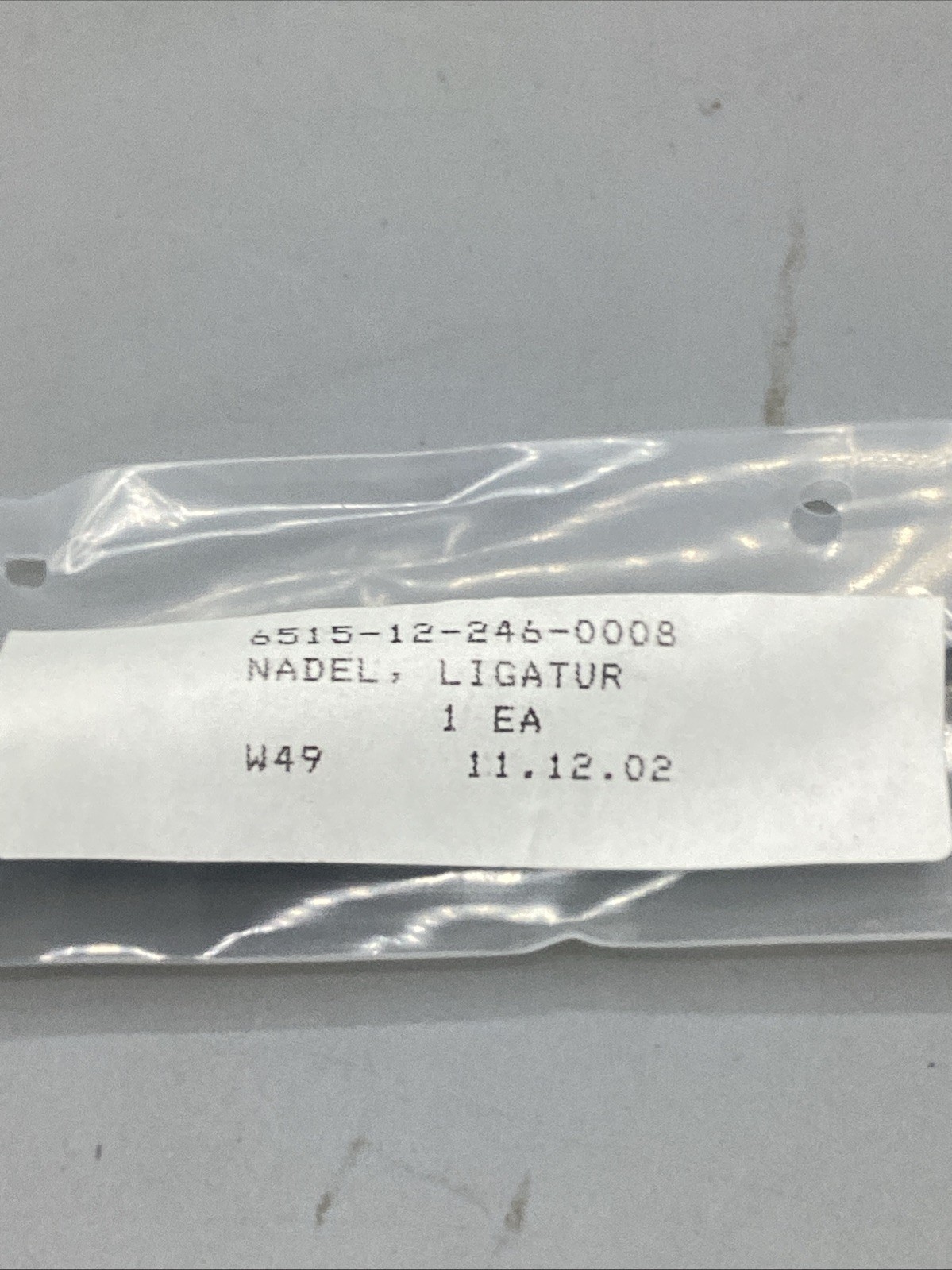 NOS Factory Sealed Ligature Needle Stainless Steel Surgical-Germany
