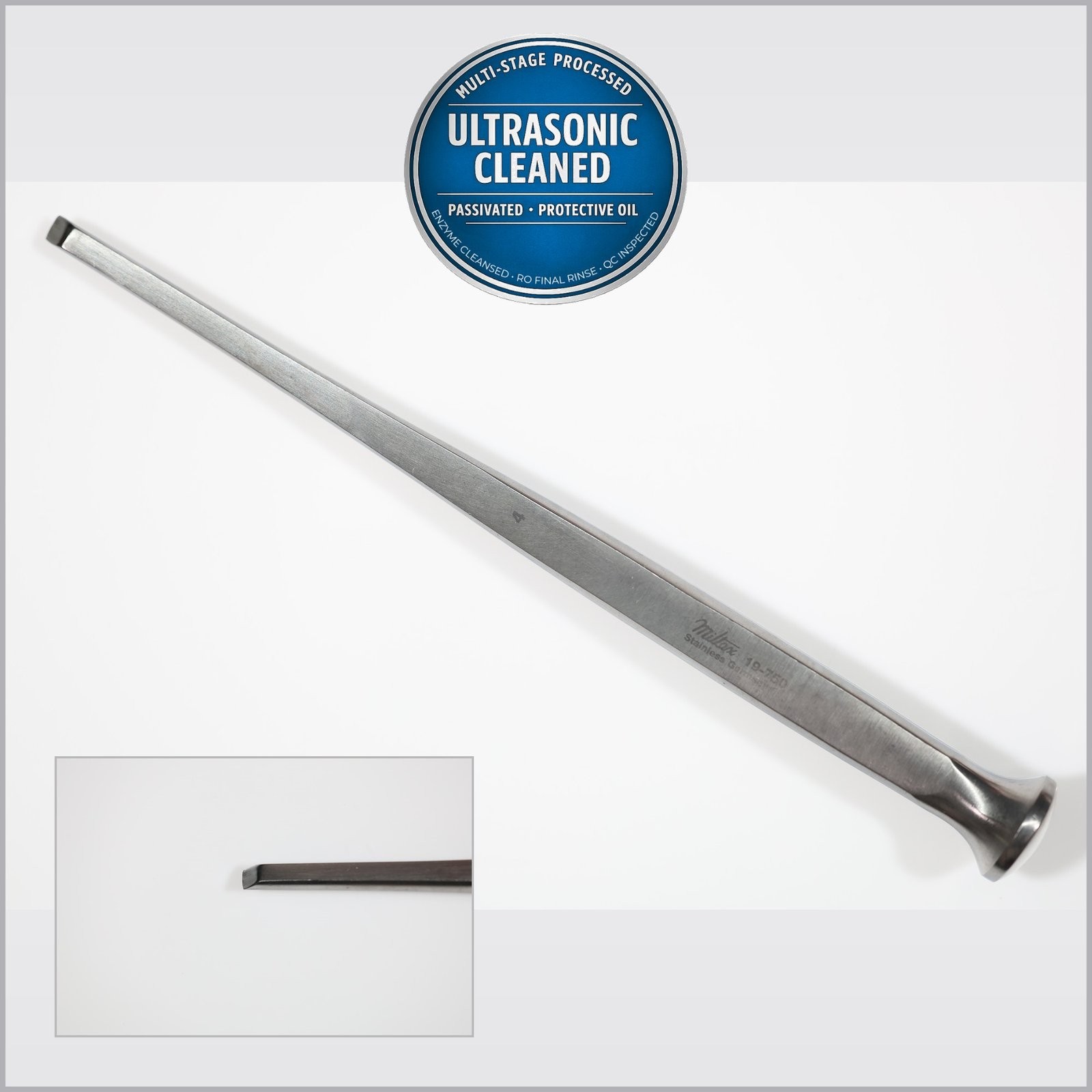 Miltex 19-750 Alexander Mastoid Chisel, Straight, 4mm Wide Blade, 6-3/4in