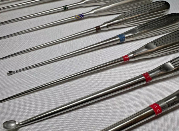 Set Of 9 V.Mueller Bone Curettes Spinal Orthopedics