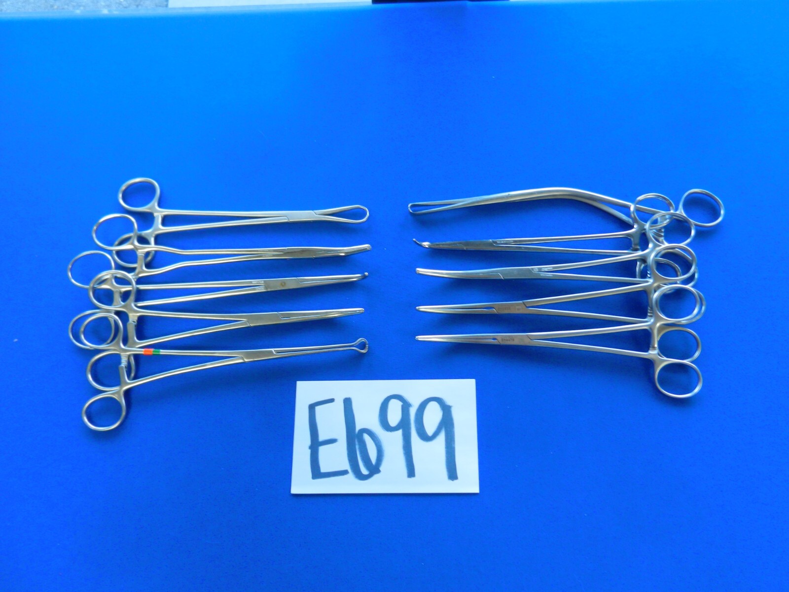 E699 Jarit Aesculap Codman Lot of 10 Forceps 19.5-22.5cm Overall Length