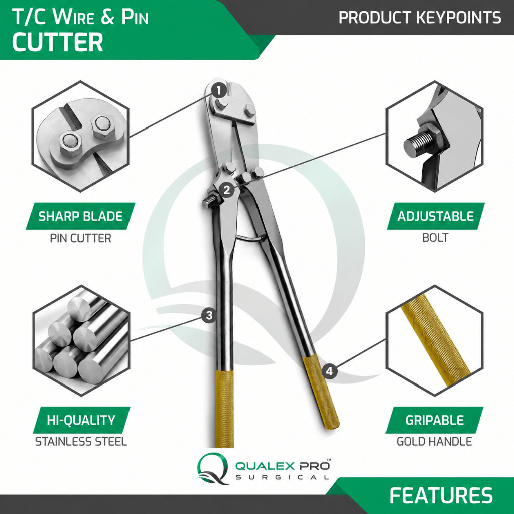 18.5″ Orthopedic T/C Wire & Pin Cutter Tungsten Carbide German Stainless Steel