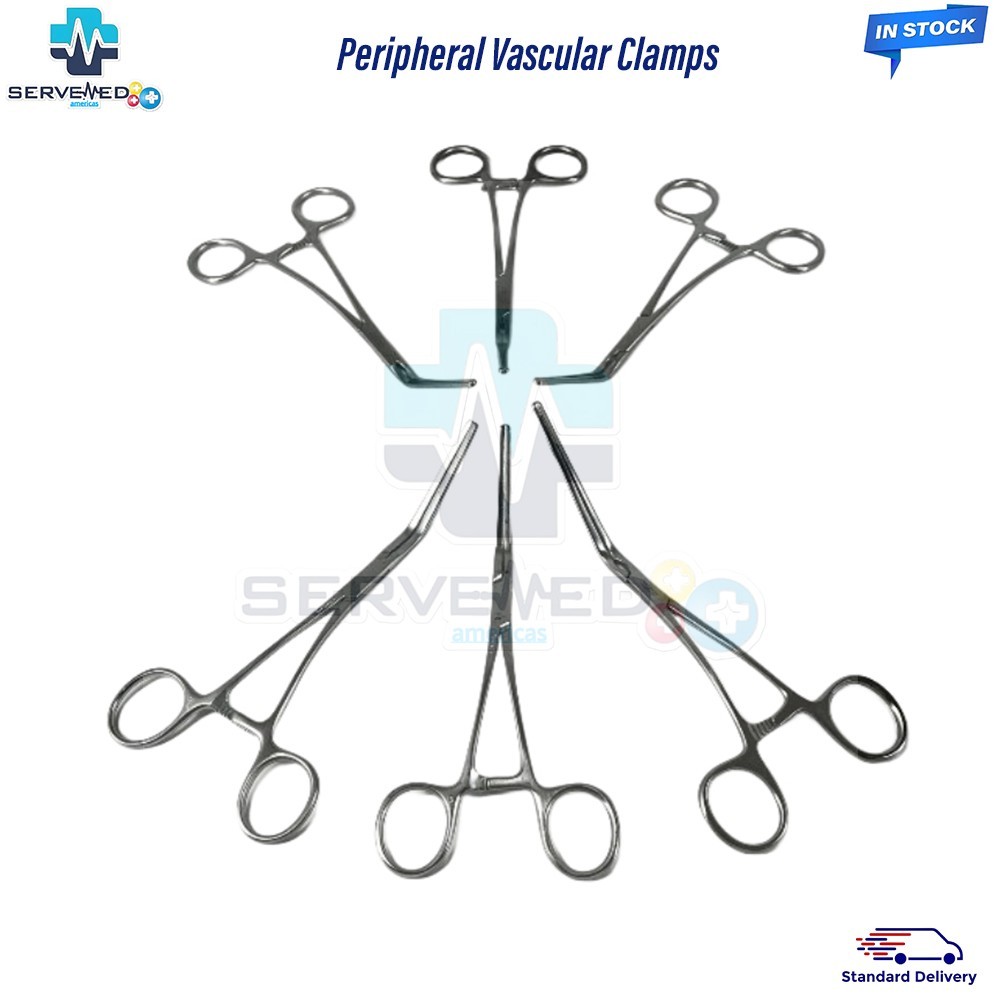 Jarit DeBakey Peripheral Vascular Clamps (Lot of 6) Mixed Surgical instrument