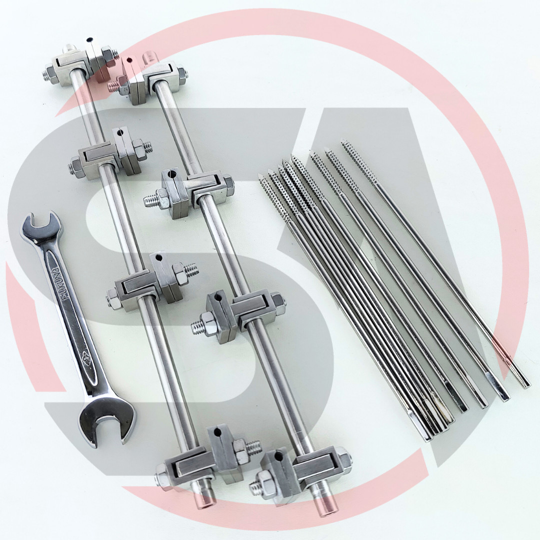 External Fixator 3.5mm A.O Mini Clamps & Pins Veterinary Surgical Instrument Set