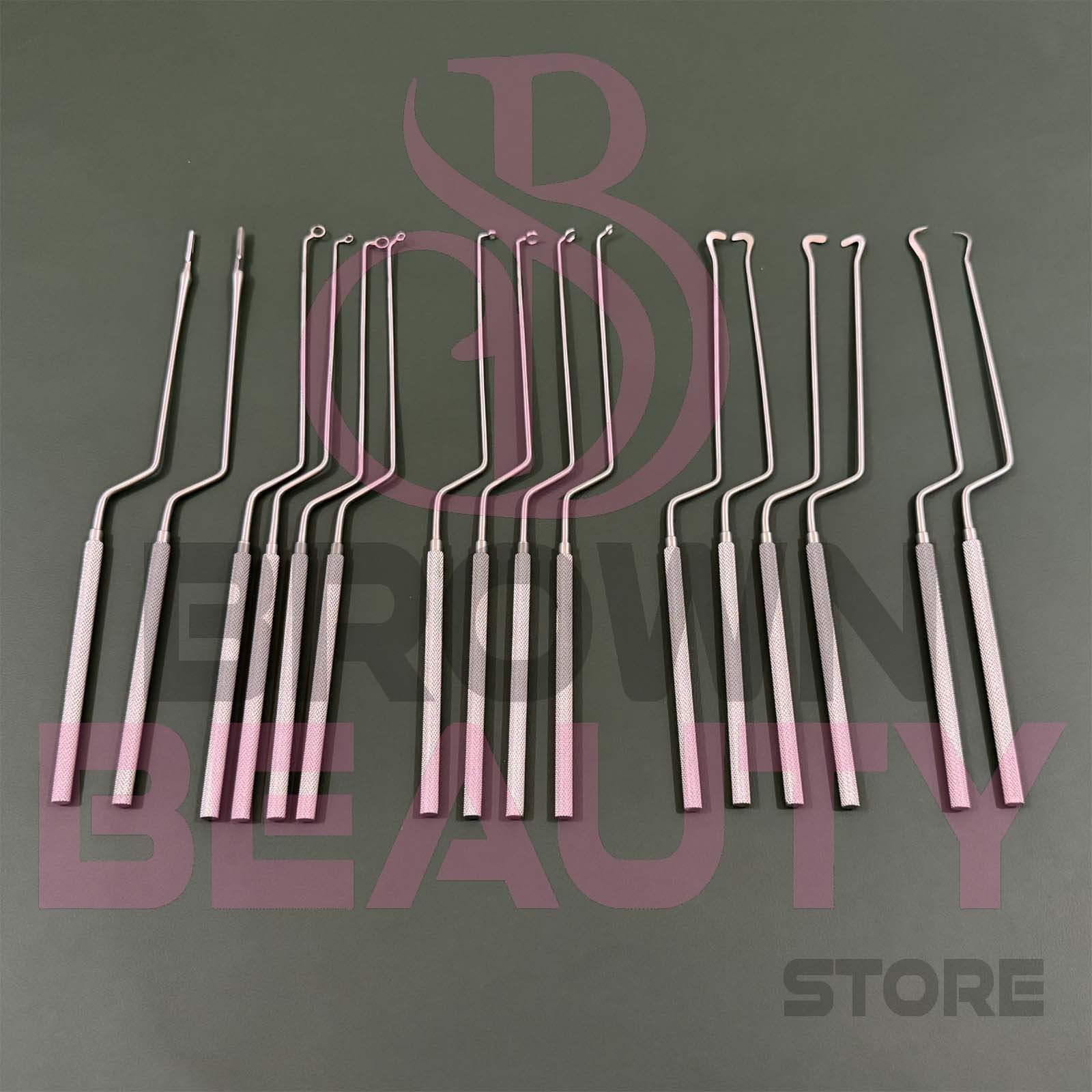 Hardy Pituitary Neuro Curettes Set 16-Piece Transsphenoidal Surgical Instruments