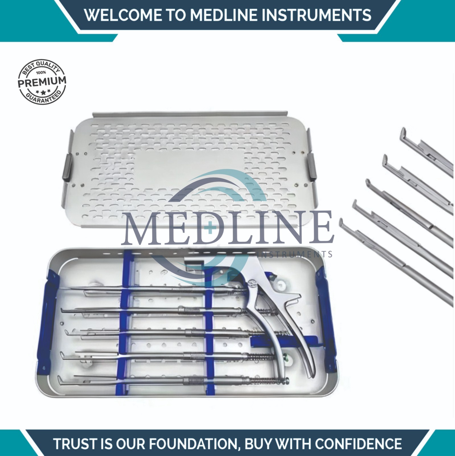 Interlaminar Kerrison Rotating Rongeur Set Spine Surgery Orthopedic Instruments