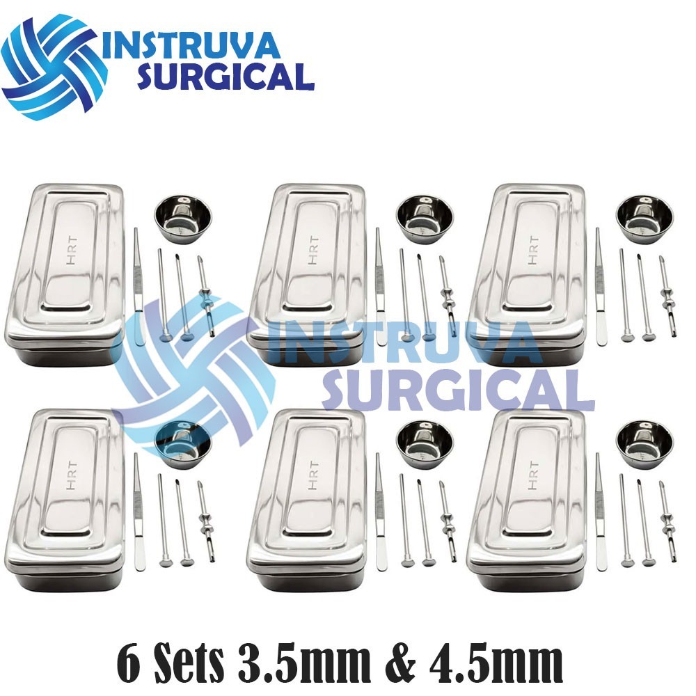 6 Sets HRT Trocar 3.5 mm & 4.5mm Hormone Replacement Pellet Insertion Kit