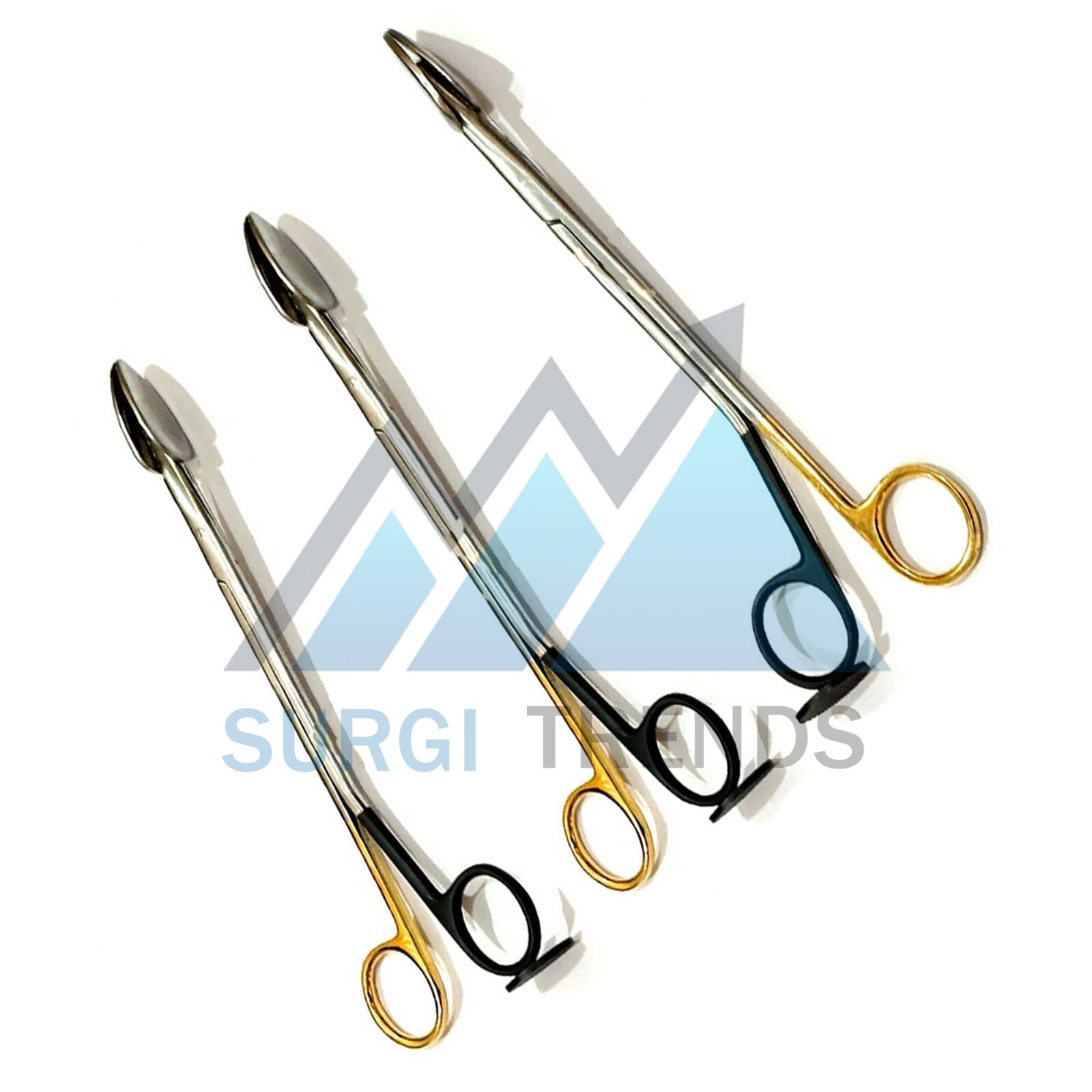 Trepsat Facial Flap Dissector Scissors Set of 3 Pcs Black Gold