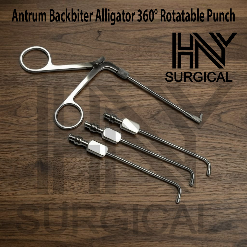 Antrum Backbiter Alligator 360° Rotatable Punch Surgical ENT Instruments