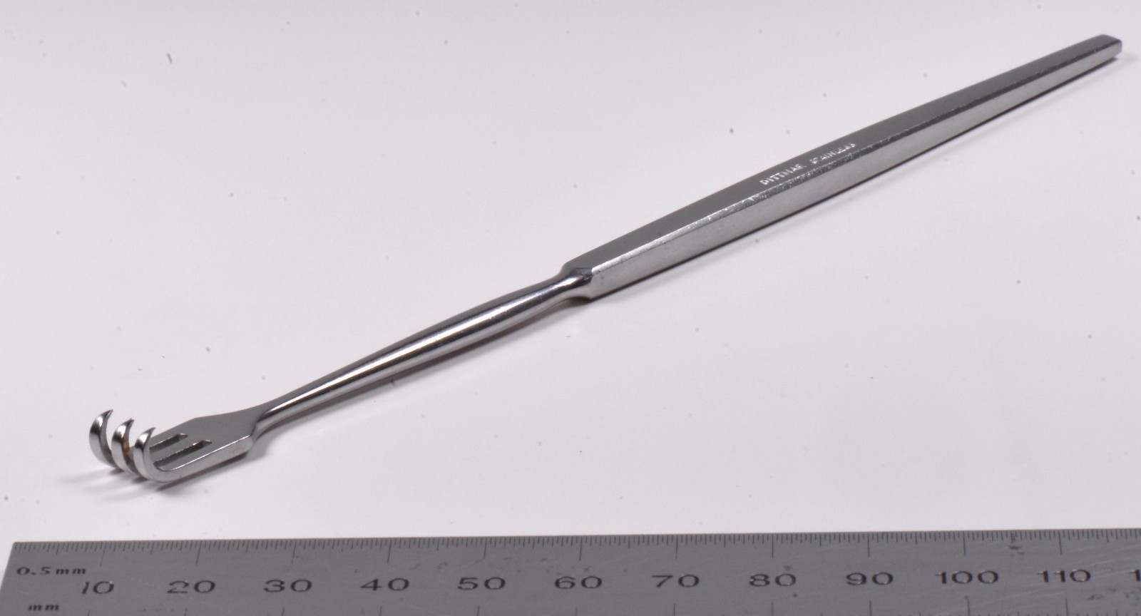 Dittmar Rake Retractor 6½” Sharp 3-Prong 9.5mm Wide Surgical Stainless Steel