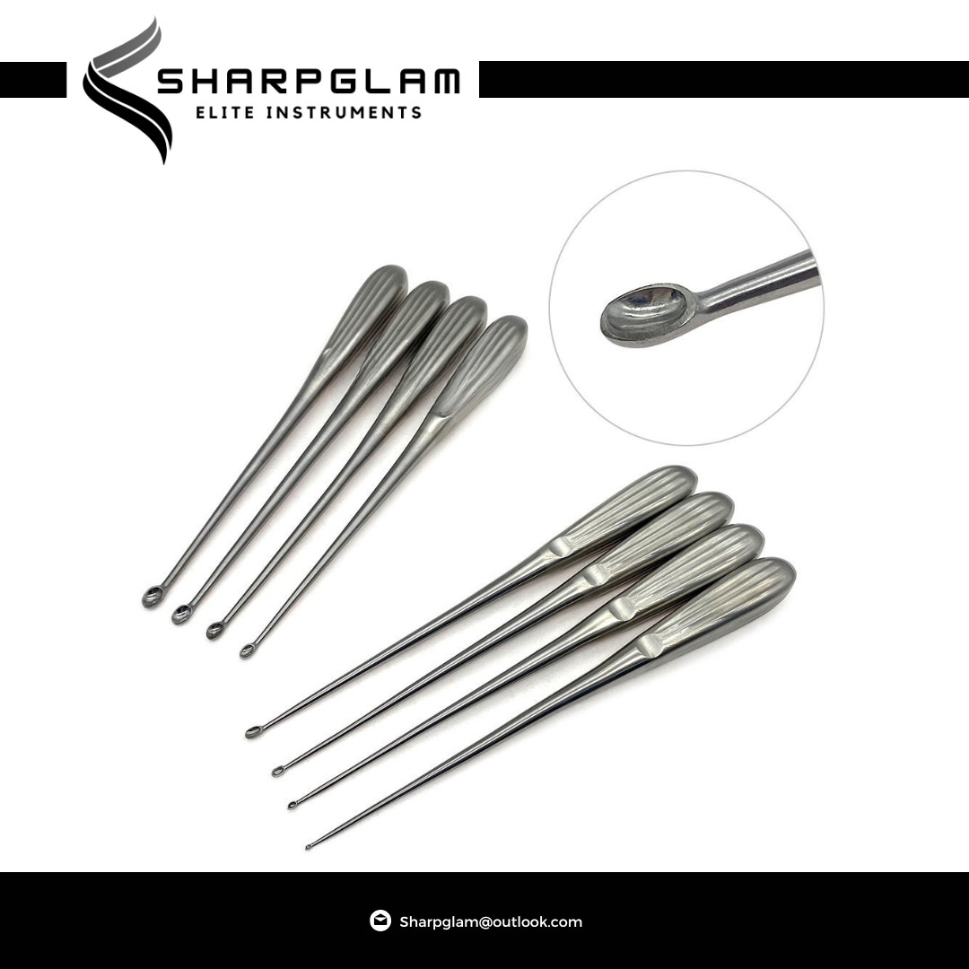Volkmann Bone Curette 9″ 8Pcs Set Stainless Steel Orthopedic Surgical Instrument