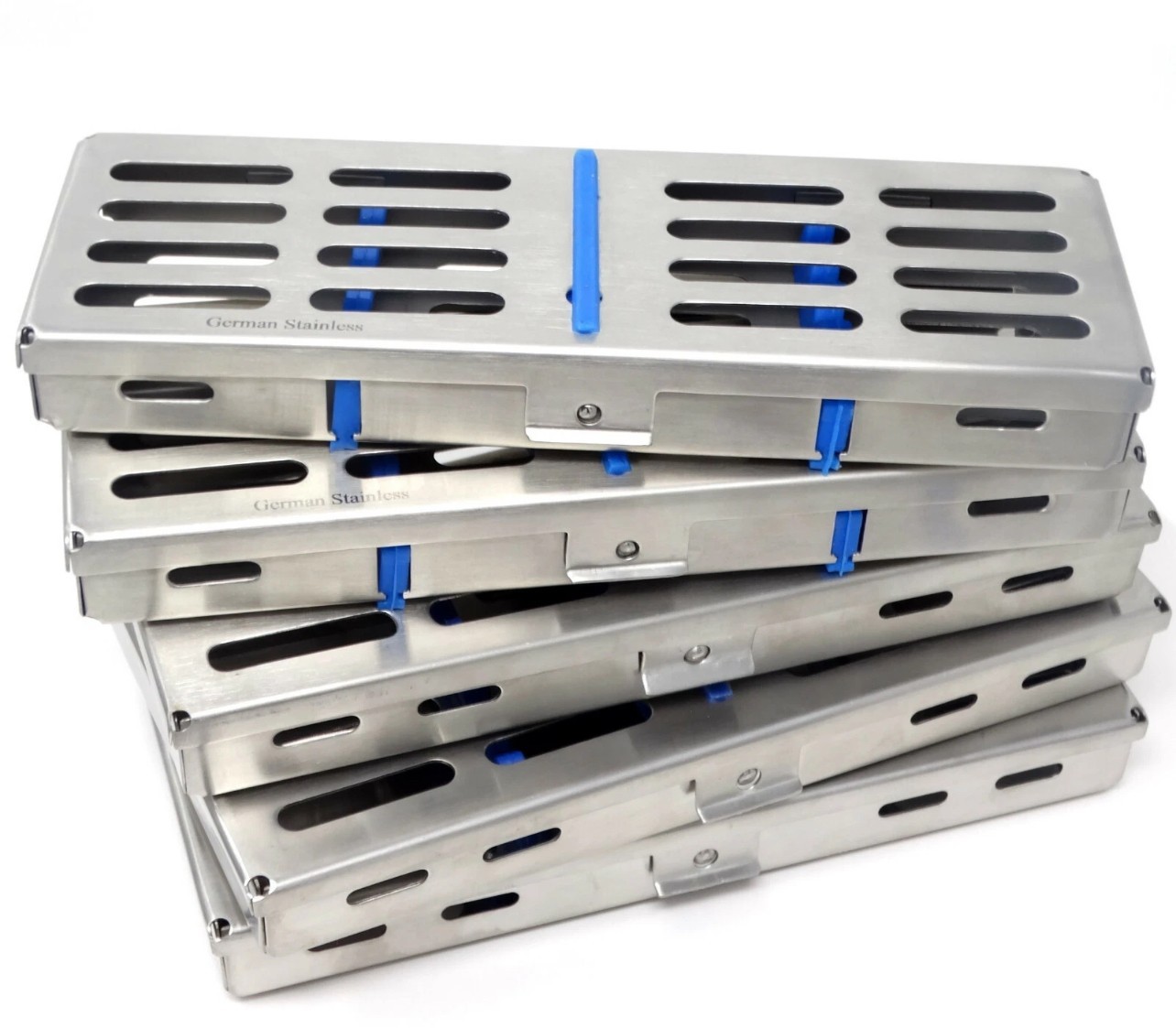 5 x Dental Sterilization Cassette Rack Tray Box For 5 Dental Surgical Instrument