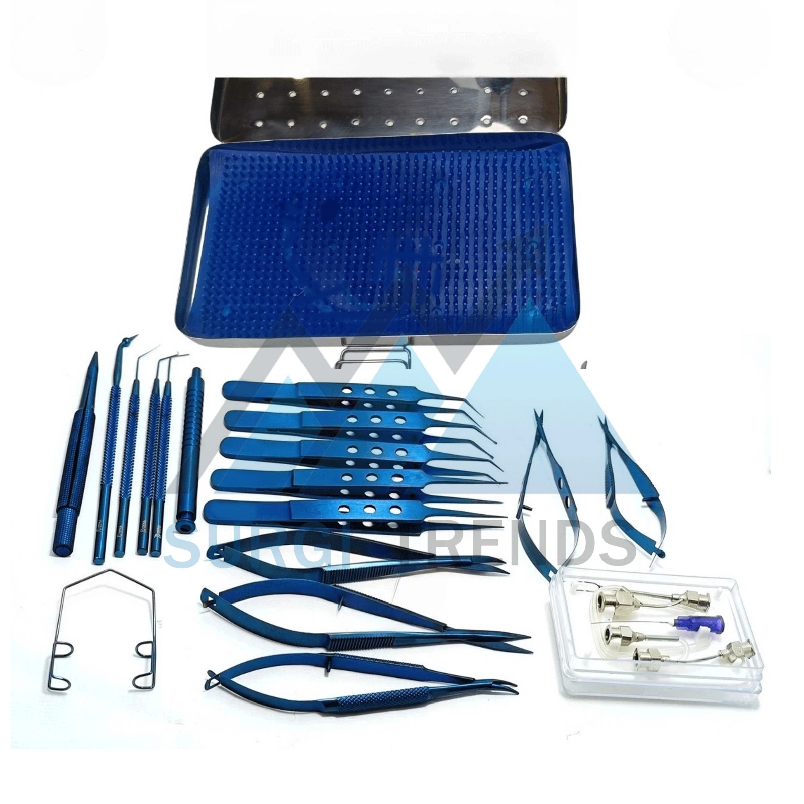 Eye Cataract Titanium Set 21 Pcs Ophthalmic Surgical Instruments Set With Box