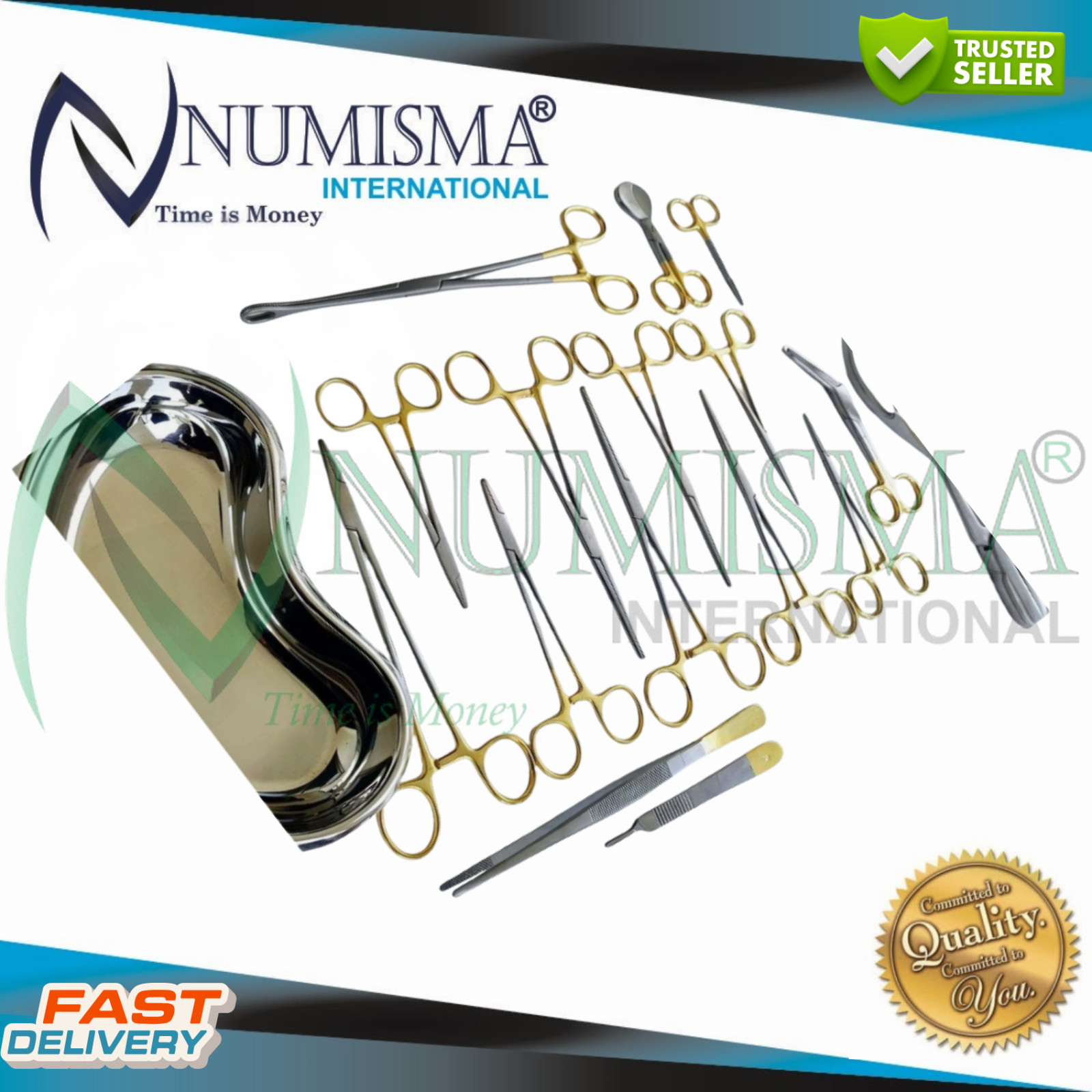 Basic Delivery Set 16 Pcs Gynecology Surgical Instrument Kit German-Grade