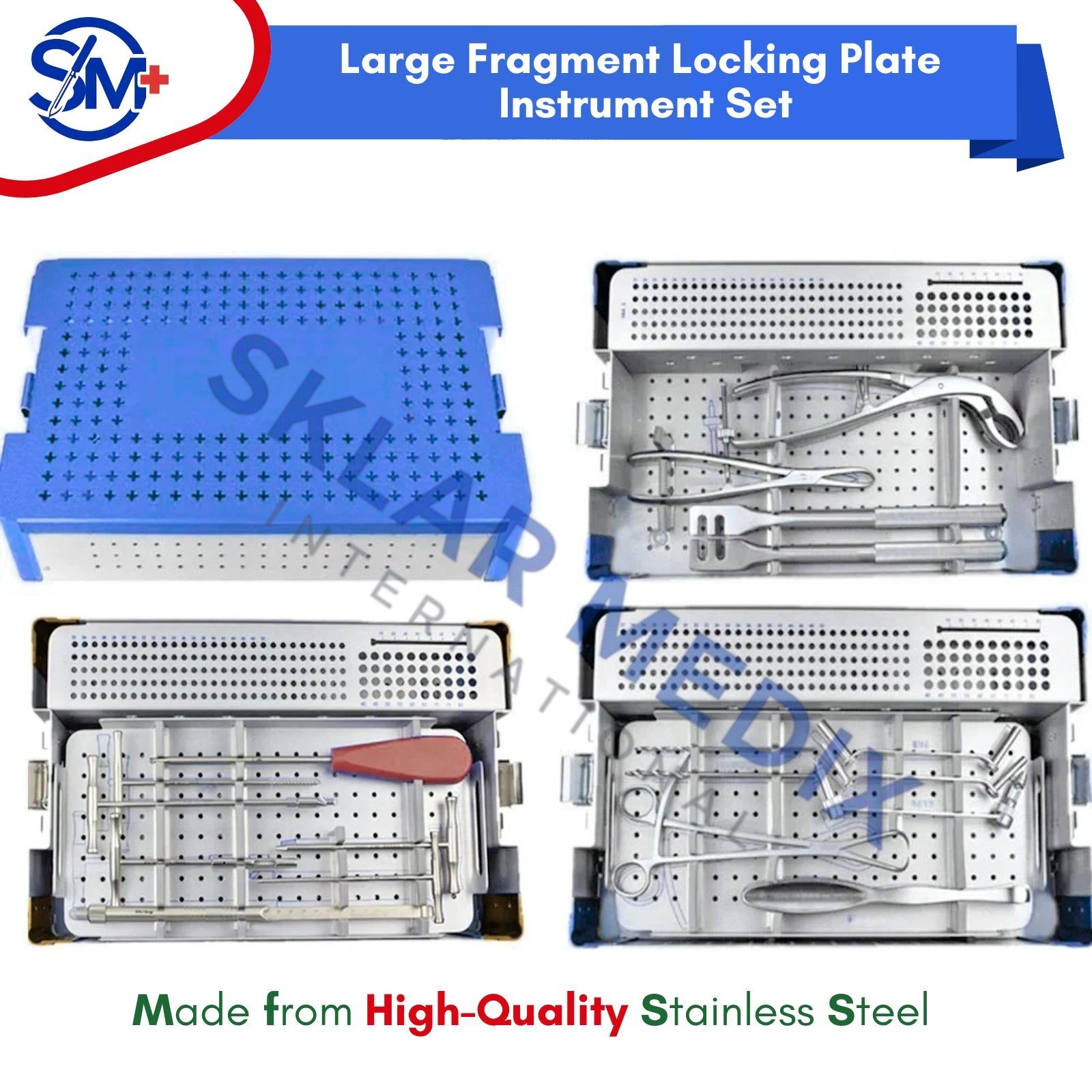 Orthopedic Surgical Instruments Large Fragment Locking Plate Instrument Set CE