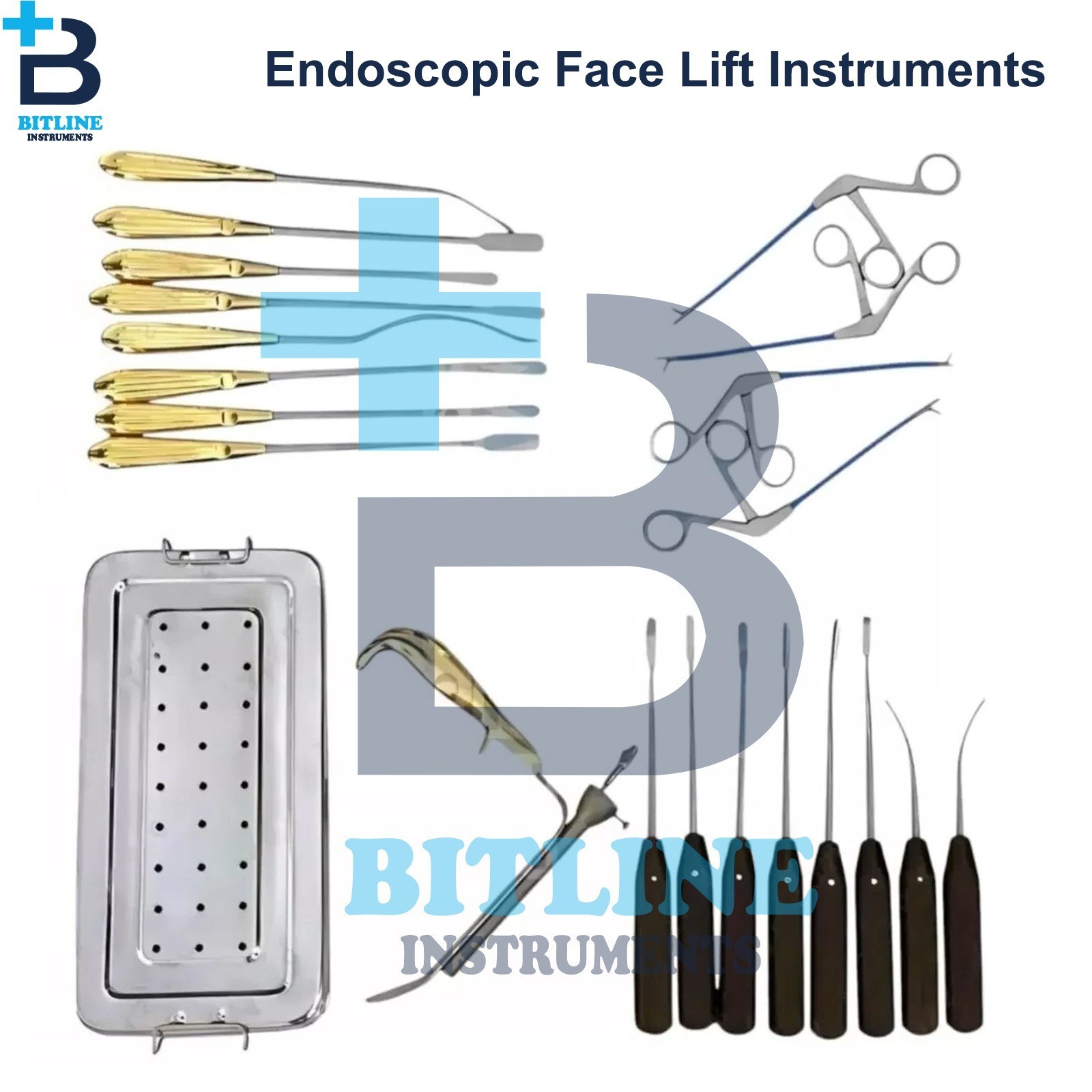 Endoscopic Face Lift Instruments Set of 21 Pcs Face Surgery Instruments with Box