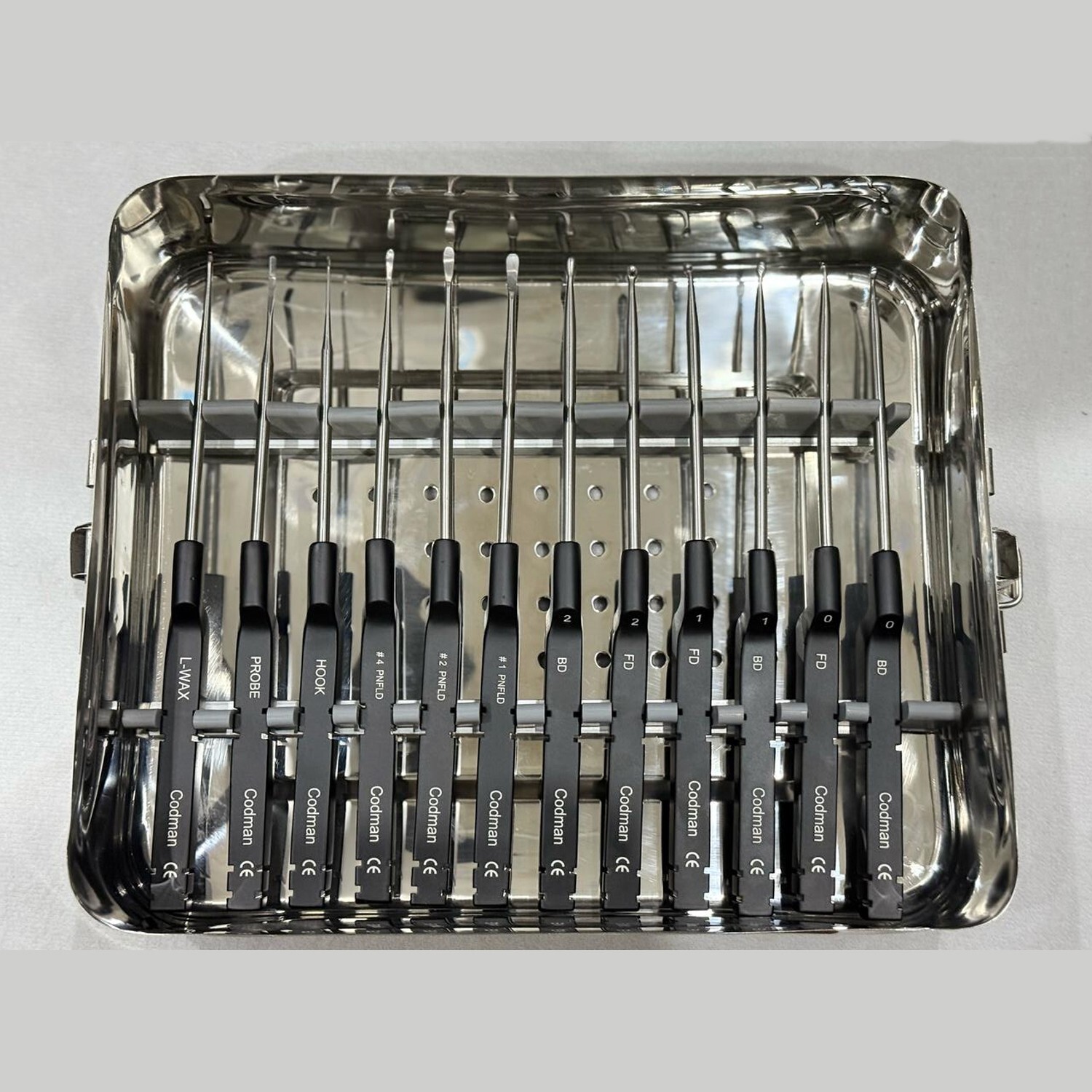 Codman Microdiscectomy Karlin Cervical Curettes Set w Tray