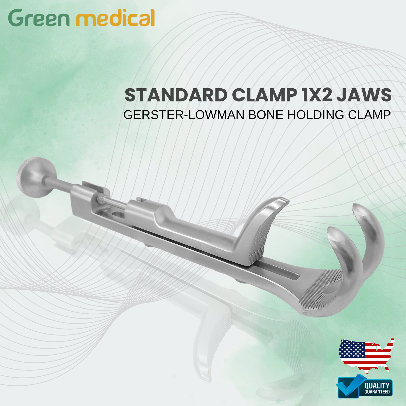 Lowman Bone Holding Clamp 8″ 1×2 Prong Complete Set Orthopedic Instrument