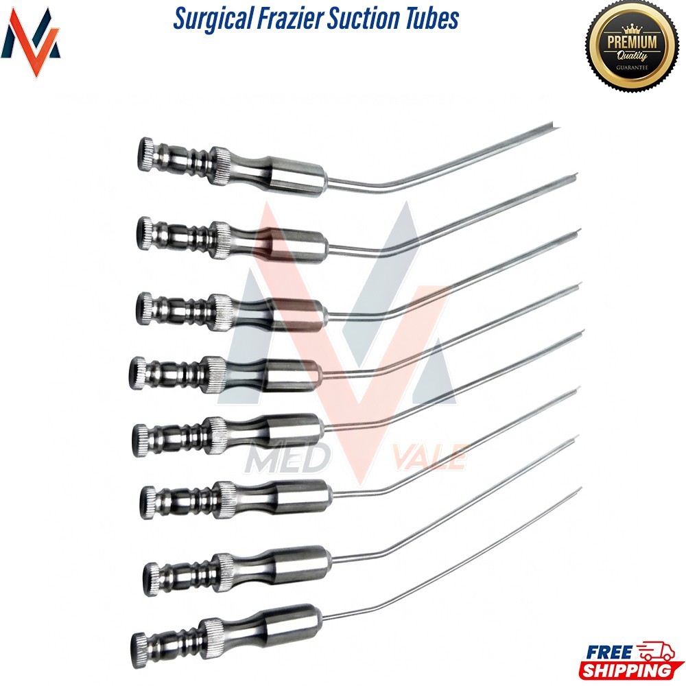 Frazier Suction Tubes 5,6,7,8,9,10,11,12 Surgical Diagnostic Instrument Set of 8